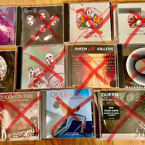 Queen cd samling (David Bowie, Coldplay, Dire Straits, Kiss)