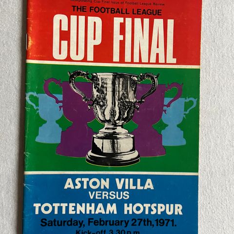 Program Aston Villa - Tottenham Ligacup Finale 1971