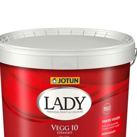 4 STK : MALING JOTUN LADY VEGG 10 HVIT BASE 9L