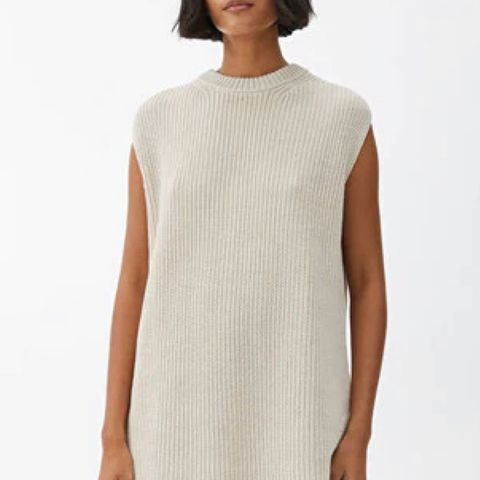 Arket beige long line knitted vest