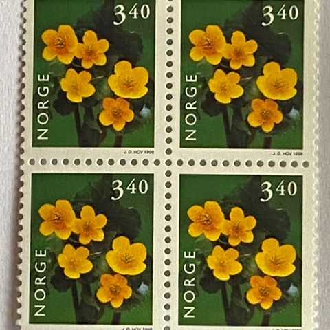 Norge 1998 Norsk flora II Soleihov  NK 1318  4-blokk Postfrisk