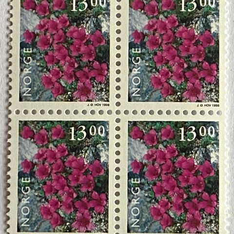 Norge 1998 Norsk flora II Rødsildre NK 1323 4-blokk Postfrisk