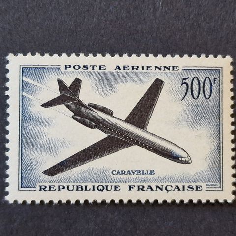 Frankrike luftpost - Caravelle Fly 1957 år - Postfrisk 500 frank