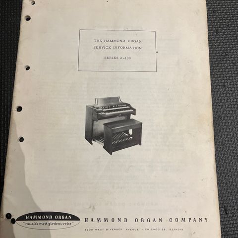 Ekte Hammond A-100 Service Manual