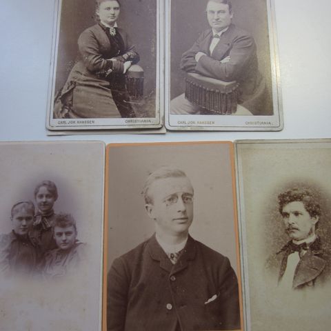 Gamle fotografier tatt av Fr. Klems eftf., C.J. Hanssen, Lindegaard og Ovesen