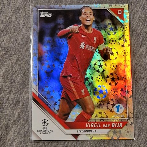 Virgil Van Dijk 1st edition starball foil liverpool topps 2022