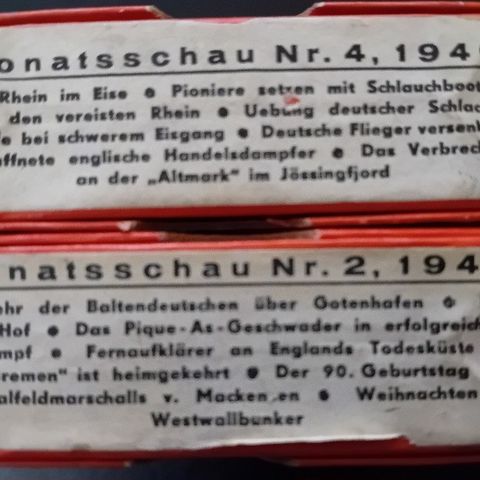 Deutsche Montasschau Nr 2 og 4 på 16mm. Tysk krigsavis.