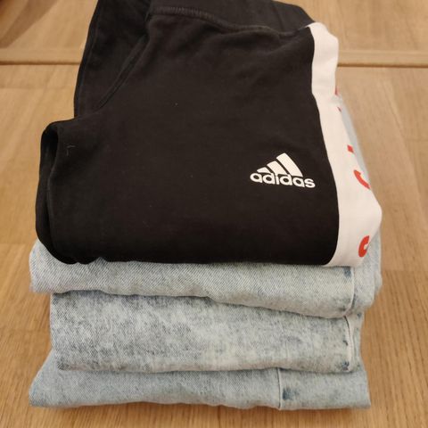 3 Jeans + Adidas tights. Str 146