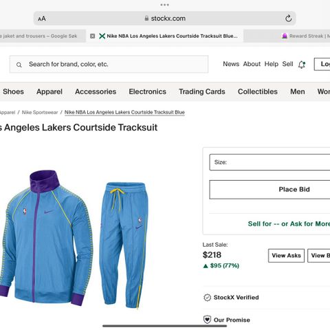 Nike NBA Lakers courtside tracksuit