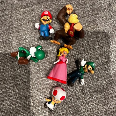 6stk Super Mario figurer