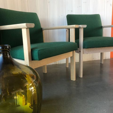 Vintage Hov Dokka Lounge Stoler i Eik og Ull