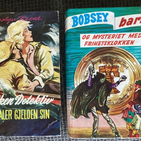2 ELDRE flotte bøker«FRØKEN DETEKTIV BETALER GJELDEN SIN»«BOBESY BARNA»