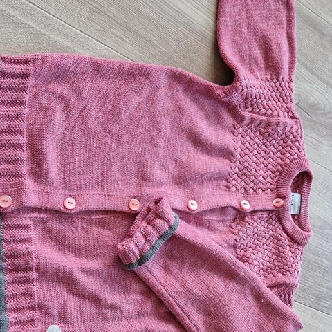 Lillelam basic ull Cardigan rosa i str 116