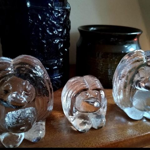 4 x Trolls by Peter Johansson - Bergdala Glasbruk - Glass