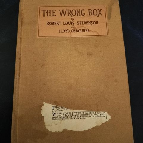 Gammel bok av Robert Louis Stevenson, fra 1889
