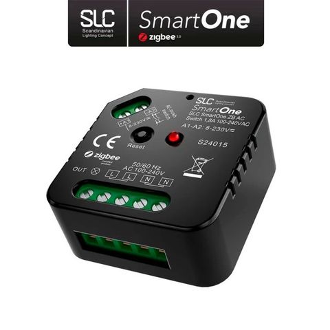 SmartOne SLC Zigbee relé bryter av/på (Homey, Home Assistant)