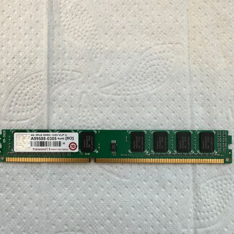 TRANSCEND Memory 4GB DDR3 1333MHz U-DIMM 2rx8 Vlp (ts512mlk64v3nl)