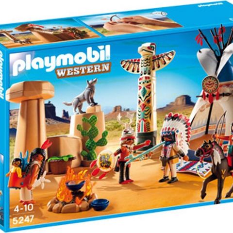 Playmobil urbefolkningsleir med totempåle