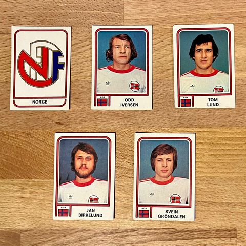 Fotballkort Panini VM 1978 Norge Odd Iversen, Tom Lund mfl. SVÆRT SJELDNE