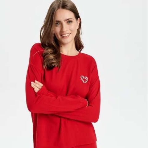 red top topp pyjamas pajamas xs34 s36 sweatshirts nattøy sleepwear Undertøy