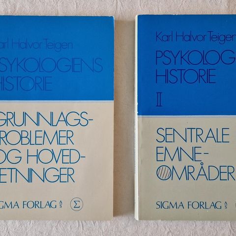 Psykologiens Historie 1 & 2 (1989) Karl Halvor Teigen