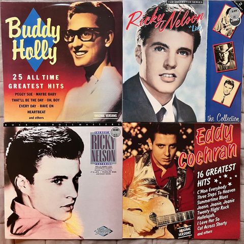 LP/Vinyl - Ricky Nelson, Buddy Holly og Eddy Cochran