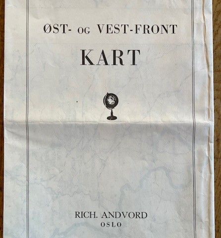 Kart over Øst- og Vest-Fronten i den 2. Verdenskrigen.