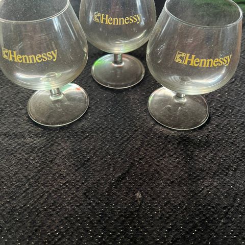 3 stk retro Hennessy glass