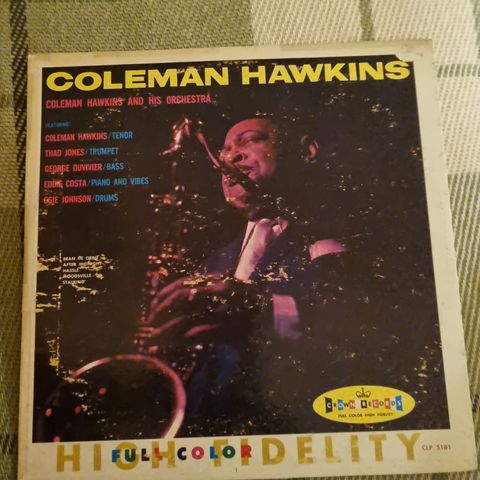 Jazz-Coleman Hawkins-Vinyl 12"