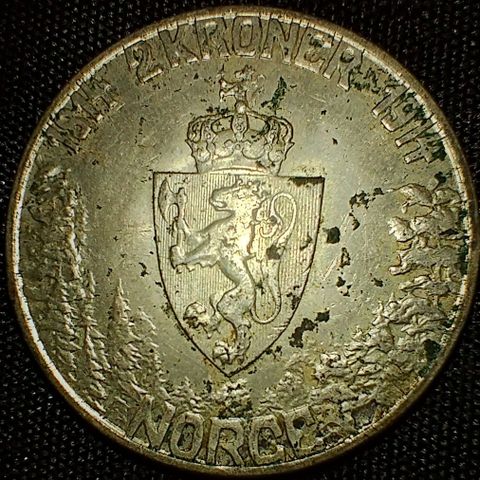 Norge 2 kroner 1914 Mor Norge .900 sølv NY PRIS