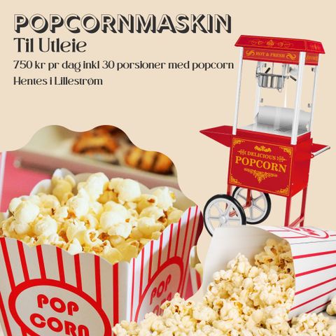 Popcorn maskin TIL LEIE