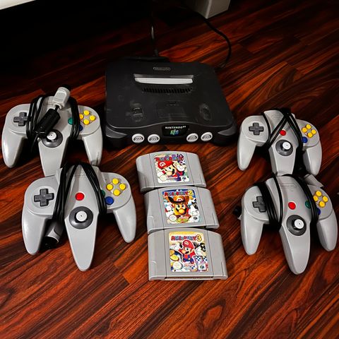 Nintendo64 med marioparty 1 , 2 og 3