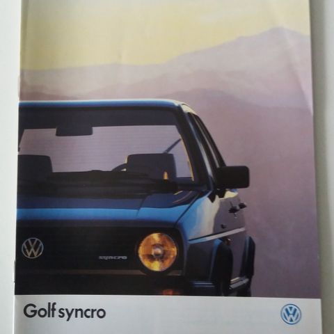 VW GOLF Syncro , MK II -brosjyre. ( NORSK tekst)