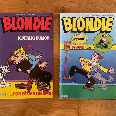 Blondie tegneserie blad 1987 og 1988