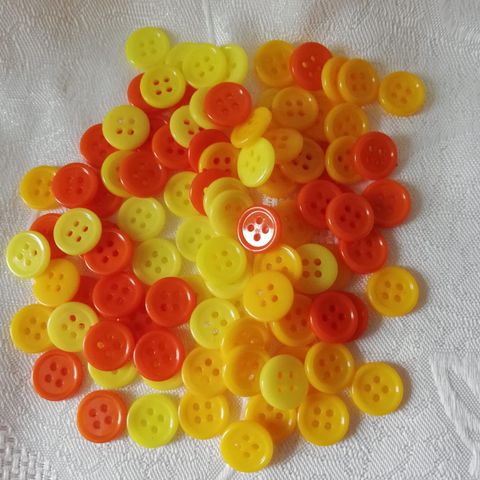 100 knapper - gul/orangemix