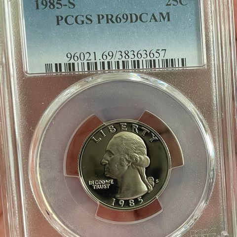 1985-S 25C Washington Quarter Proof PCGS PR69DCAM