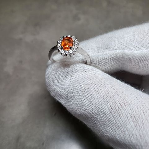 SØLV RING 925 MED natural Spessarite Garnet 1.15 CT