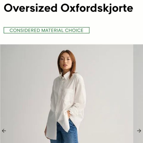 GANT Oversized Oxfordskjorte 34