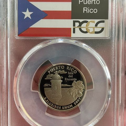 2009 S Puerto Rico Quarter Territory State Flag Label PCGS PR69DCAM25c