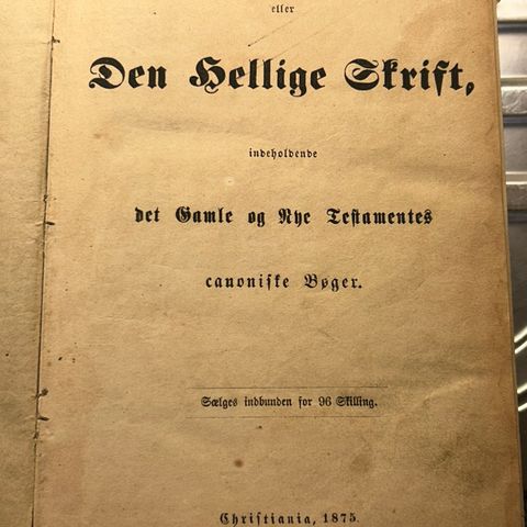 Bibel fra 1875 se bilder og lese takk 2000 kr ferdig prute