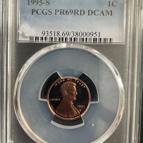 1995 S 1C Lincoln Cent Proof PCGS PR69DCAM