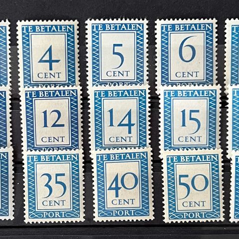 Nederland portomerker 1947-1958 komplett postfrisk