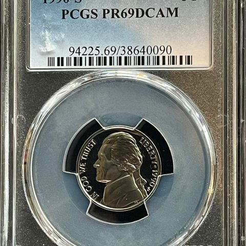 1990-S 5C Jefferson Nickel Proof PCGS PR69DCAM