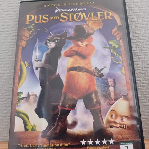 Pus med støvler - Action / Eventyr / Animasjon (DVD) –  3 filmer for 2