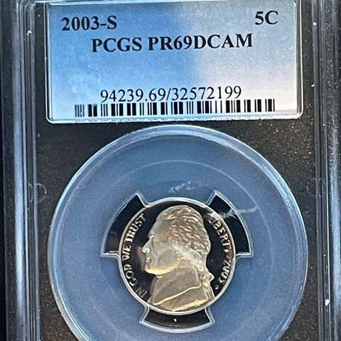 2003-S 5C Jefferson Nickel Proof PCGS PR69DCAM