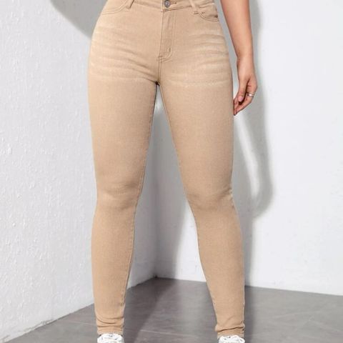 Nye beige stretchjeans str 40/42