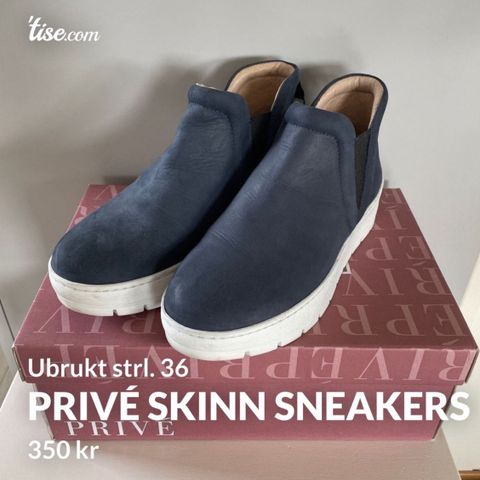 Privé skinn sneakers / støvletter strl. 36