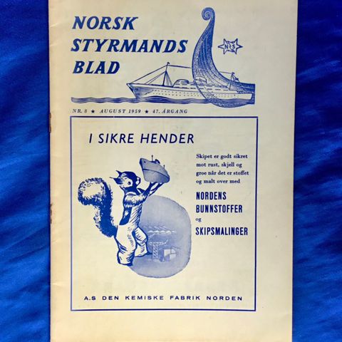 Norsk Styrmandsblad 1959 - Skip, sjøfart - Reklamer fra rederier m.v