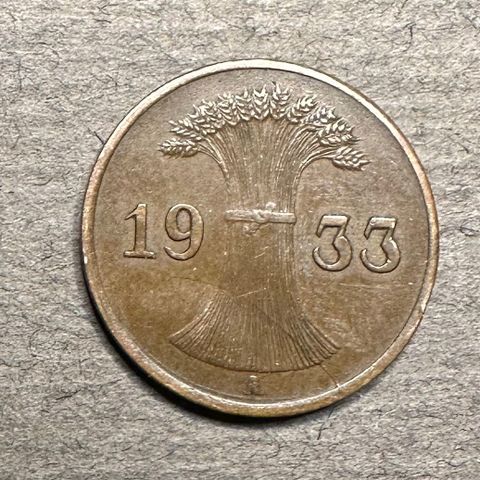 1 Rentenpfennig 1933 Tyskland (3005 AN)
