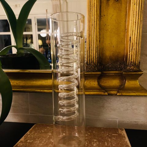 Ehlen Johansson Spiral glassvase/lysestake, Vintage Ikea